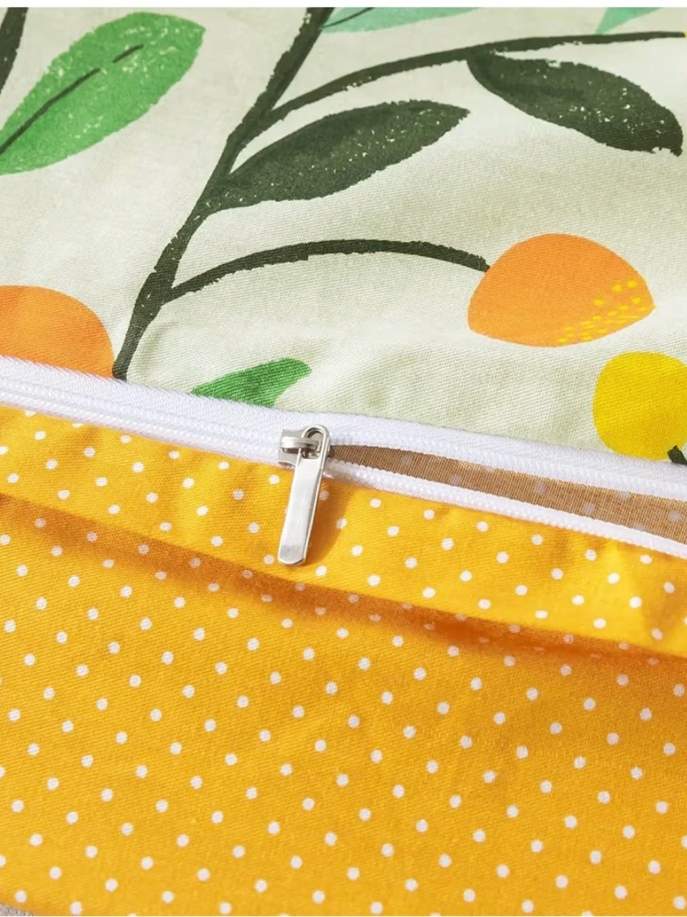 Citrus Blossom Duvet Cover Set Twin - Cream and Orange NEW